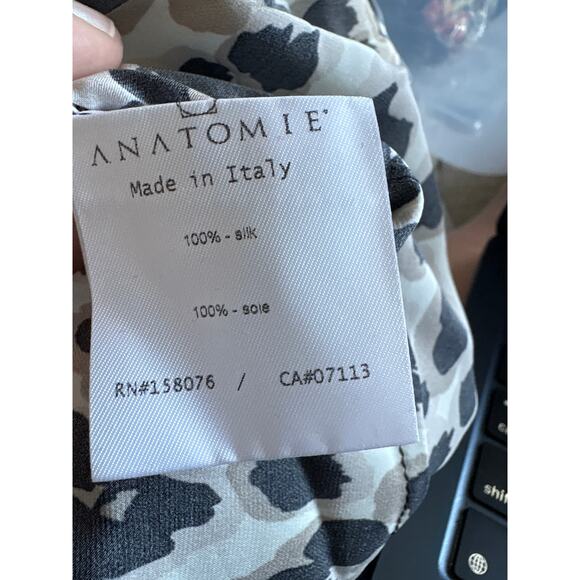 Women’s Size 2 Anatomie Leopard Print Silk Blend Midi Skirt Italy NWT - Picture 4 of 9